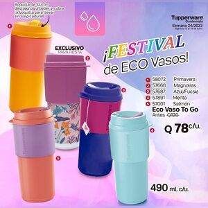 Tupperware New 16oz Eco To Go Cups